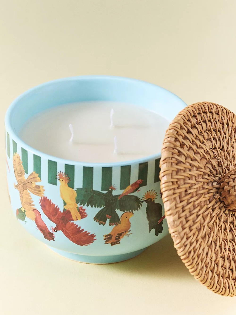 Farm Rio x Anthropologie Fresh Ocean Waves & Bergamot Ceramic Candle with Lid